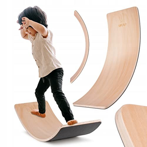 Balance Board für Kinder, Balance wippe, Balancieren und Gleichgewichtstrainer, Balanceboard, Balanceboards indoor, Balancierbrett, Wobble Board aus Holz, Balance-board mit matte ab 3