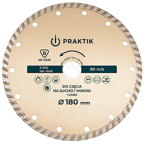 230mm Turbo Diamond Cutting Disc for Angle Grinder Wheel-continuous Rim for Wet and Dry Application Concrete Brick Granite Mortar Masonry I04BCD