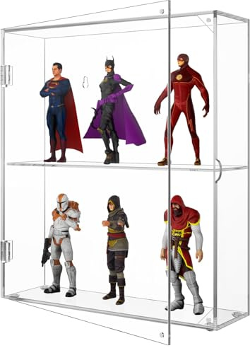 NIUBEE Acryl-Vitrine für Funko-Pop-Figuren, Wandmontage oder Schreibtisch, staubdicht, für Sammlerstücke, Steine, Kristalle, Mini-Spielzeug, Amiibo (3 Ebenen)