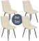 Juskys Esszimmerstühle Blanca 8er Set - Samt Stühle gepolstert - Stuhl für Esszimmer, Küche & Wohnzimmer - modern, belastbar bis 120 kg Beige