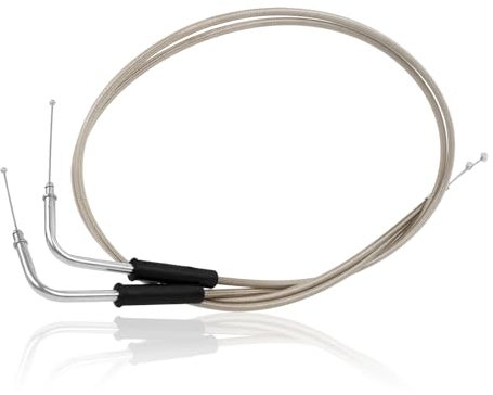 CHIFUN Kit di cavi intrecciati per acceleratore moto compatibile con Harley Touring Dyna Softail Sportster XL 883 1200 Fat Boy Heritage Road King, cavo gas acceleratore lungo 109,2 cm in acciaio