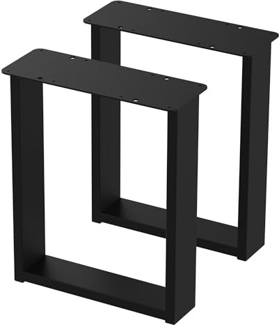 2 x Pieds de Table en Métal Type - U | Pied de Table en Profilés 80x20mm | Pieds de Table, Banc de Bureau, Meubles, Industriel, Cadre de Table Loft (350 x 420 mm, Black)