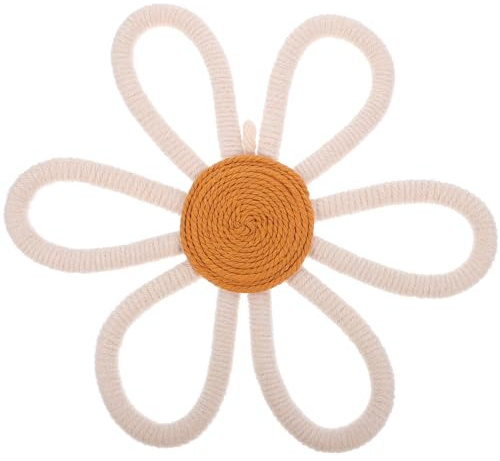 Toyvian Boho-Kinderzimmer-Dekoration Gänseblümchen- Gewebte Makramee-Wandbehang Gänseblümchen-Dekoration Blumen-Wanddekoration Böhmische Kinderzimmer-Wanddekoration Für Kinder