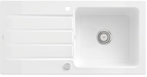 Evier 1 bac 100 x 51 cm VILLEROY ET BOCH Architectura 60 Blanc vidage automatique inclus
