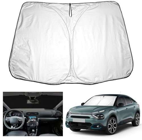 YEE PIN C4 Cactus protezione solare auto compatibile con Citroen C4 Cactus 2014-2021, parasole pieghevole per auto parabrezza anteriore parabrezza protezione UV polvere