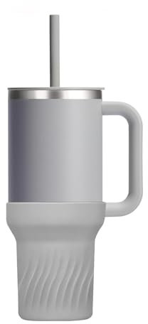 Silicone Boot for Hydro Flask 40 oz, Hydro Flask Tumbler Accessories, Reduces Noise Protector for HydroFlask Water Bottle, Hydro Flask Bottom Sleeve Cover (Gray, For Hydro Flask Tumbler 40OZ)