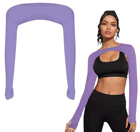 Proteccion Solar Manguitos para Chal de Enfriamiento Mangas Anti-uv de Enfriamiento Puños Cómodos y Transpirables con Agujeros para Los Dedos para Los Deportes de Interior y Exterior(Púrpura)