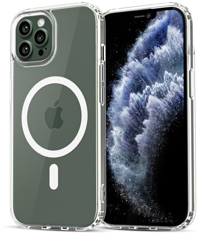 LoeoeL for iPhone 11 Pro Case Clear Mag Safe, Ultra Thin Slim Cover Magnetic Compatible with Magsafe Phone Case for Women Men Girl, Cute Soft TPU Silicone & Transparent Anti-Yellow Hard Plastic, Clear
