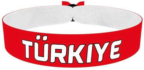 Türkiye Flagge Stoffarmband - Wasserfestes Satin Armband - Länder Armband für Reisende - Patriotisches Accessoire - Urlaubserinnerung - Unisex Armband für Männer und Frauen