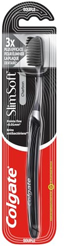 COLGATE Handzahnbürste Slim Soft Kohle – weiche Borsten, Plaque-Entfernung – klinisch nachgewiesene Wirksamkeit – Einheit