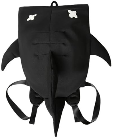 Shark -Rucksack, 3D -Haifisch -Tasche, Reißverschluss Geräumige Neuheitspanne, trendiger tragbarer Kinder -Rucksack mit Griff für Mobiltelefone, Brieftaschen, Kosmetik, Schulmaterial (schwarzer) Hai