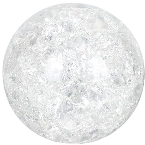 GARVALON Crystal Ice Crack Sphere Ornament 80mm Solid Glass Ball for Miniature Fountain and Landscape Decoration Crystal Unique Texture for Home Decor