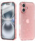 Cover Compatibile con iphone 16 Custodia Glitter, 2 Pezzi Pellicola Protettiva in Vetro Temperato, Brillantini Custodia Morbido TPU Protezione Trasparente Antiurto Case - Rosa