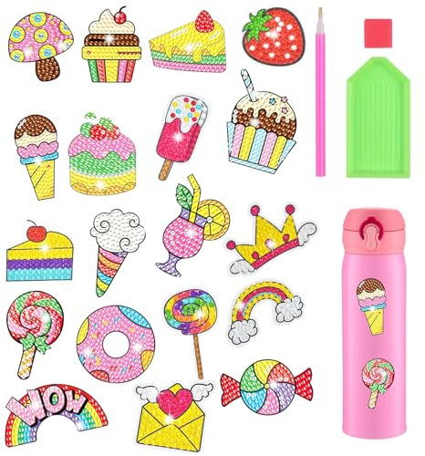 Yizwins - Kit de pintura de diamante de 19 piezas, 5D Diamond Painting Pegatinas Kits de niña DIY Pintura Diamante DIY Pintura Diamante Animales Regalo Niña