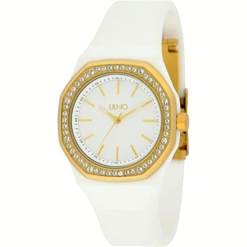 Liu Jo Yatch Lady TLJ2380 Montre pour femme avec boîtier en résine blanche et bracelet en silicone avec fermeture déployante, Blanc, Moderne