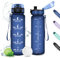Gourde Enfant 500ml, Gourde Sport, Étanche & Réutilisable, Bouteille d'eau avec Marqueur de Temps et Filtre, sans BPA, Water Bottle pour Enfant, Adulte, l'école, Cyclisme, Voyage, Camping, Sport