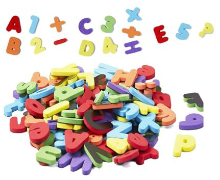 Weenwill Letras y Números Magnéticos para Niños,108 PCS Imanes para Nevera Magnéticos Juguete Educativo para Aprender Deletrear y Contar