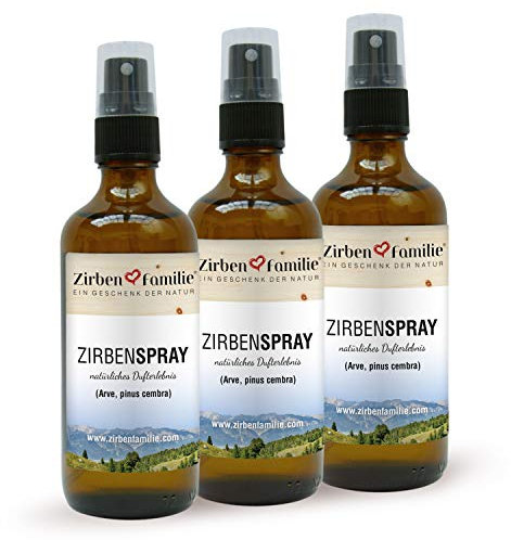 Zirben Familie® ZirbenSpray 3x100ml | 100% naturbelassenes Raumspray aus Zirbe