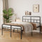 Yicensen Small Double Bed Frame 4ft with Curved Headboard and Footboard, 46cm Height Small Double Metal Bed Frame with Heavy Duty Slats, Underbed Storage Space, Noise Free, Easy Assembly, Black