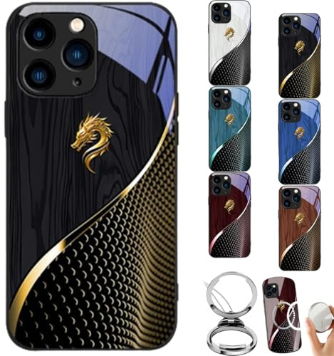 GLIART Urgalaxy Personalized Dragon Compatible Glass Phone Case,Full-Coverage Shockproof Anti-Fall Magnetic Cover,Supports Wireless Charging for iPhone 11-16 Pro Max (for iPhone16Promax,Schwarz)