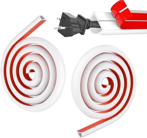 White Cable Trunking – 2M Half-Round Self-Adhesive Cable Organizer, Easy Wire Management for Home and Office