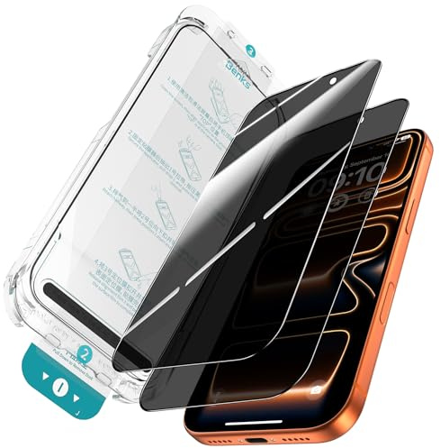 BENKS Sichtschutz für iPhone 17 Pro Max für Panzerglas, 3D Full Screen Schutzfolie Sichtschutz für iPhone 17 Pro Max Anti-Spy Schutzglas, Auto Installation, 2 Stück