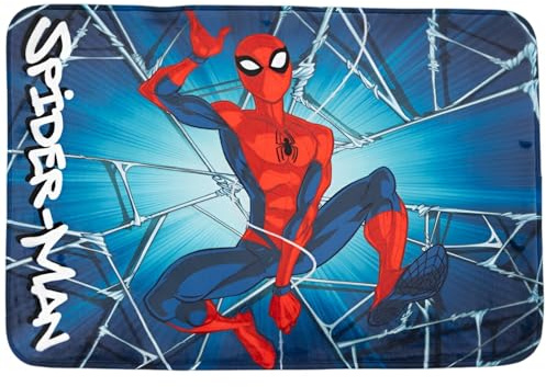 Aymax Marvel Spiderman Kinderteppich 40x60 cm – rutschfeste Matte für Kinderzimmer & Bad – Offizielles Lizenzprodukt – Weicher Vorleger mit Superhelden-Motiv