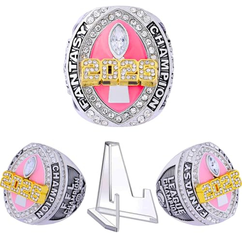 noblehead 2026 Fantasy Football Championship Ring Heavy FFL Champion Trophy Ring Award Trophy for Fantasy Football League Winner
