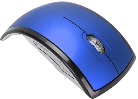 MENDUNER Zusammenklappbare Kabellose Maus, Schlanke Faltbare Touch Reisemaus mit 2,4 Empfänger, Ergonomische Computermäuse, Magnetischer Ausschalter für Laptop PCComputer (Blue)