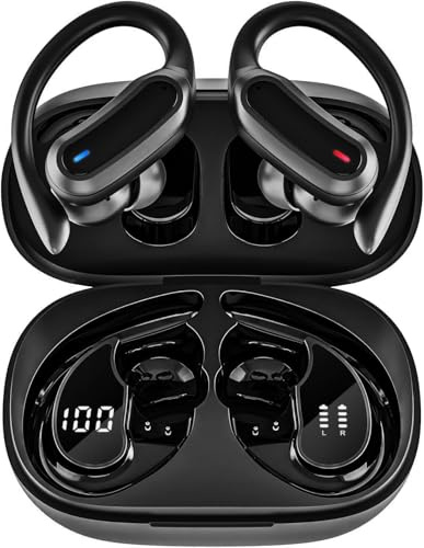 TRAUSI Wireless Earbuds Bluetooth 5.4 Headphones, True Wireless Stereo Earphones with IPX7 Waterproof, Noise Cancelling, Fast Charging, Comfort Fit Ear Buds for Workouts/Sports/Travel (Black)