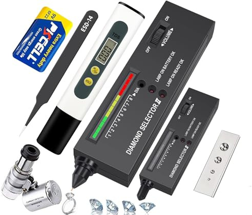 Tester professionale ad alta precisione, tester professionale per diamanti, penna tester per gioielli, tester digitale per acqua Tds e lenti di ingrandimento 60x, kit di strumenti per principianti