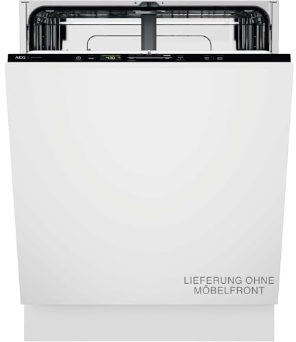 AEG 6000 Geschirrspüler vollintegriert 60 cm, Satellite-Sprüharm, GI620B2SC | Kraftvolle Spülmaschine mit 3x besserer Sprühabdeckung, viel Platz, höhenverstellbarer QuickLift Oberkorb, 44dB, LightOnFloor