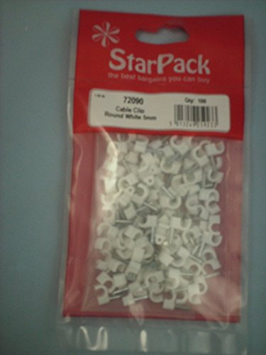 Star Pack 58 Cable Clip Round White 5MM