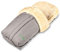 Fellhof 108307 Lammfell Fußsack Cortina, OEKO-TEX® zertifiziert, 45x97 cm, wind- und wasserdicht, waschbar bis 30°C, Öffnung am Fußende (black-melange)