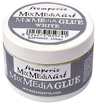Stamperia DC28M Mix Media Kleber-150 ml, Paste auf Wasserbasis, Weiß, 7 x 7 x 5