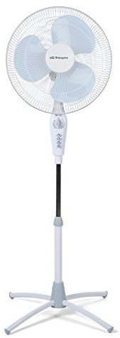 Orbegozo SF3344 Ventilador de pie, 3 velocidades de ventilación, oscilante, asa de Transporte, Cabezal orientable, Temporizador, 45 W, Acero Inoxidable, Blanco