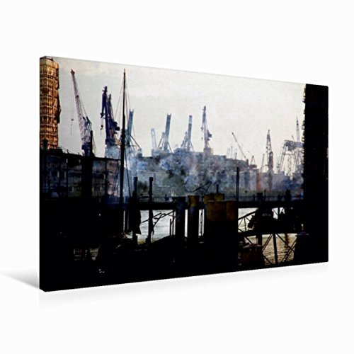 Premium Textil-Leinwand 75 x 50 cm Quer-Format Hamburg Containerhafen | Wandbild, HD-Bild auf Keilrahmen, Fertigbild auf hochwertigem Vlies, Leinwanddruck von Reiner Silberstein