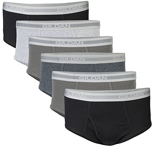 Gildan Men's Brief Underwear Multipack, Grey/Black (6 Pack), XL (Pack of 6)