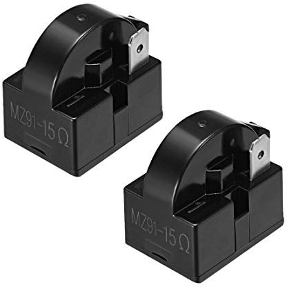 sourcingmap 2 Pcs 15 Ohm 1 Pin Refrigerator Start Relay for Compressor Black