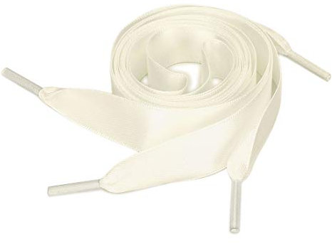 uxcell 2 Paare Damen Satin Flachband Schuhbänder Sneakers Canvas Schnürsenkel Beige 100cm