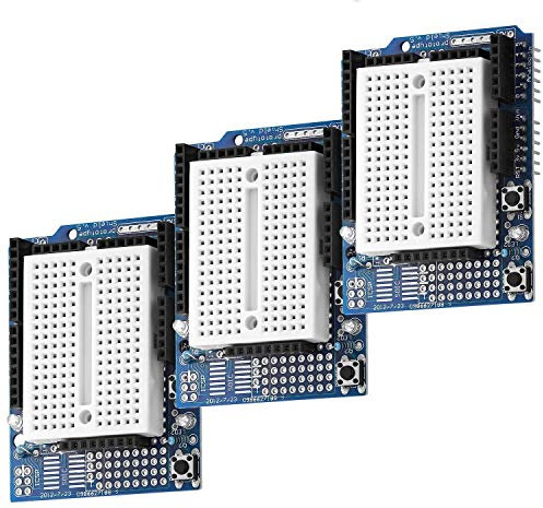 AZDelivery Prototyping Prototype Shield Mini Breadboard 5V 1A 2.54mm SYB-170 compatible with Arduino Including E-Book! (Pack of 3)