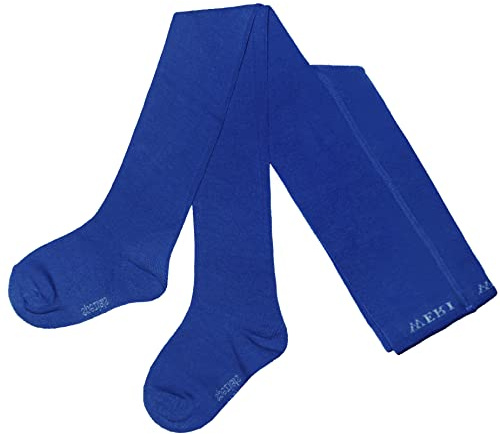 Weri Spezials Baby und Kinder Strumpfhose Baumwolle für Mädchen UNI Glatt in mehreren Farben (122-128, Kornblau)