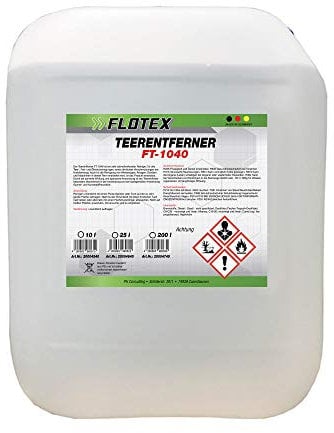Flotex® Profi Teerentferner Auto - 10L I Teer Entferner für Auto, Wohnmobil, Werkzeuge & Mehr - Löst effektiv Rückstände von Teer, Bitumen, Öl & Fett I Bitumen Entferner, Baumharzentferner