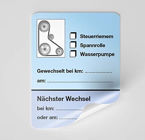 KFZ-Zahnriemen-Steuerriemen-Aufkleber Blau 50 Stück Blanko