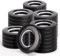 WCIC 32 PCS Gardinenringe Gardinen Ösen Kunststoff Vorhangringe Vorhangösen Schlagösen Ösen Stoffoesen Kunststoffösen 40mm DIY Ringe für Fenstervorhang, Duschvorhang, Umkleideraum Türvorhänge Schwarz