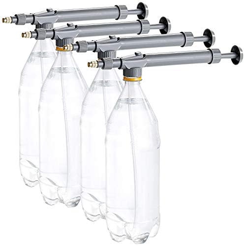 Royal Gardineer Pumpsprühflasche: 4er-Set Universal-Druck-Sprühaufsatz für PET-Flaschen (Sprühflasche Aufsatz, Flaschen Sprüh Aufsätze, Bewässerung)