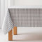 GAMUSI Mantel Antimanchas Tacto Tela Cuadrado Cuadro Vichy, algodón Impermeable, 140x140 cm Color Gris Claro