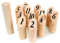 BLUE SKY - 12 Nordische Kegel – Geschicklichkeitsspiel und im Freien – 049712 – Beige – Holz – 15 cm – Spielzeug für Kinder – ab 6 Jahren