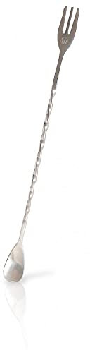 VB VIN BOUQUET FIK 276 Cuchara Tenedor en Espiral especial para Gin Tonic, Ideal para Conservar las Burbujas, Cuchara de Coctel de Acero Inoxidable con Tenedor