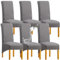 SHENGYIJING 1/2/4/6 PCS Diamond Lattice FStretch wasserdichte XL Stuhlhussen für Esszimmer, Spandex Large Dining Chair Husses High Back Jacquard Dining Chair Covers (Hellgrau,Set of 6)